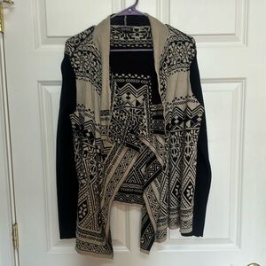 Lucky brand tan and black sweater cardigan